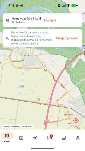 Kolo nearby-riders map screen